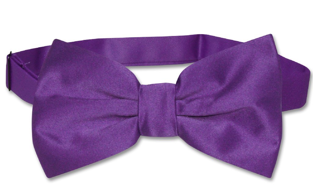 Vesuvio Napoli BOWTIE Solid PURPLE INDIGO Color Men's Bow Tie for Tuxedo or Suit