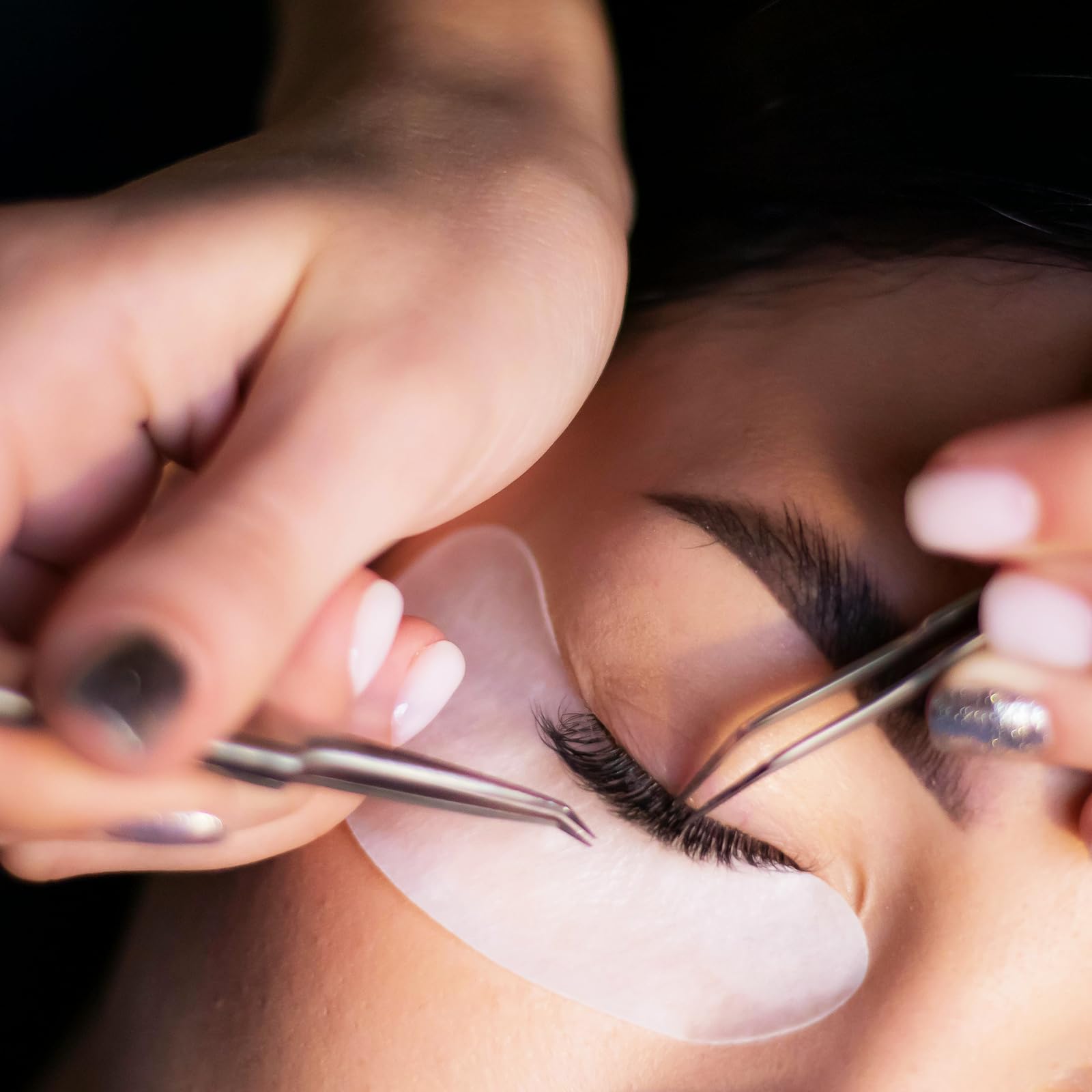 100 pares de almohadillas de ojos para extensiones de pestañas, 100% gel de hidrogel de aloe vera natural para debajo de los ojos, sin pelusas, se adhiere bien, se adapta a la mayoría de 3