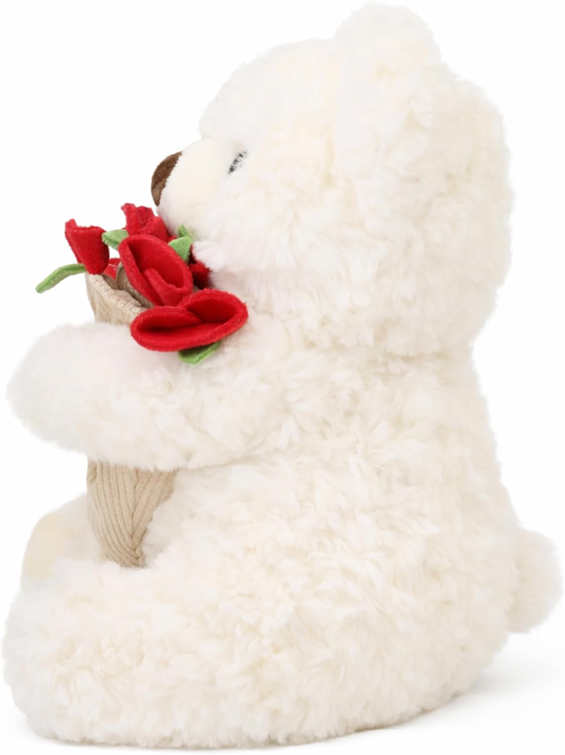 Bouquet Teddy Bear Plush Toy, Rose Plush Bouquet, Romantic Flower Hat Bear Stuffed Plush, Perfect as a Birthday, Holiday for Boys and Girls (Beige - Large)
