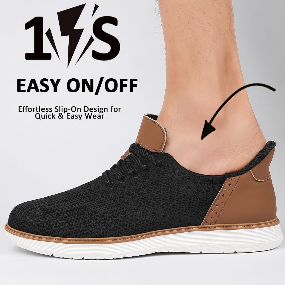 Mens Slip On Casual Dress Sneakers Oxfords Business Shoes Mesh Breathable Walking Shoes Tennis Comfortable - Image 2