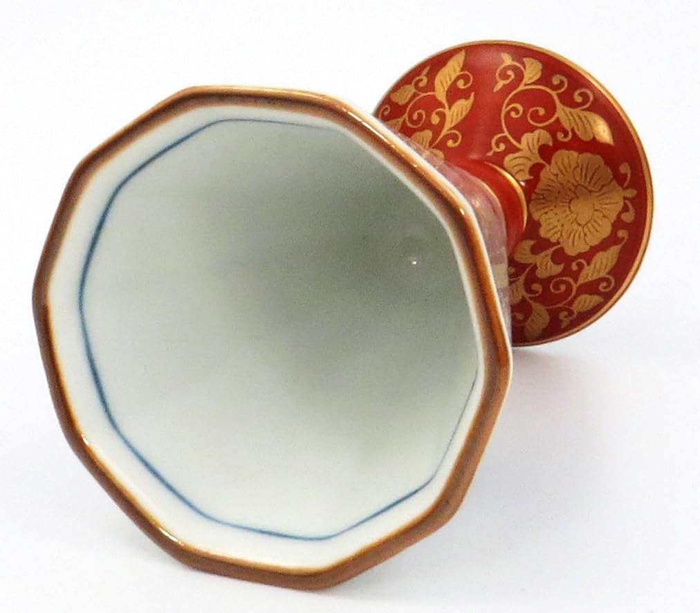 Hasami Ware 009014-778 Hayashikuro Kiln Gororo, Old Imari Style, Sake Cup, Golden Bootis, Hand Mountain Water