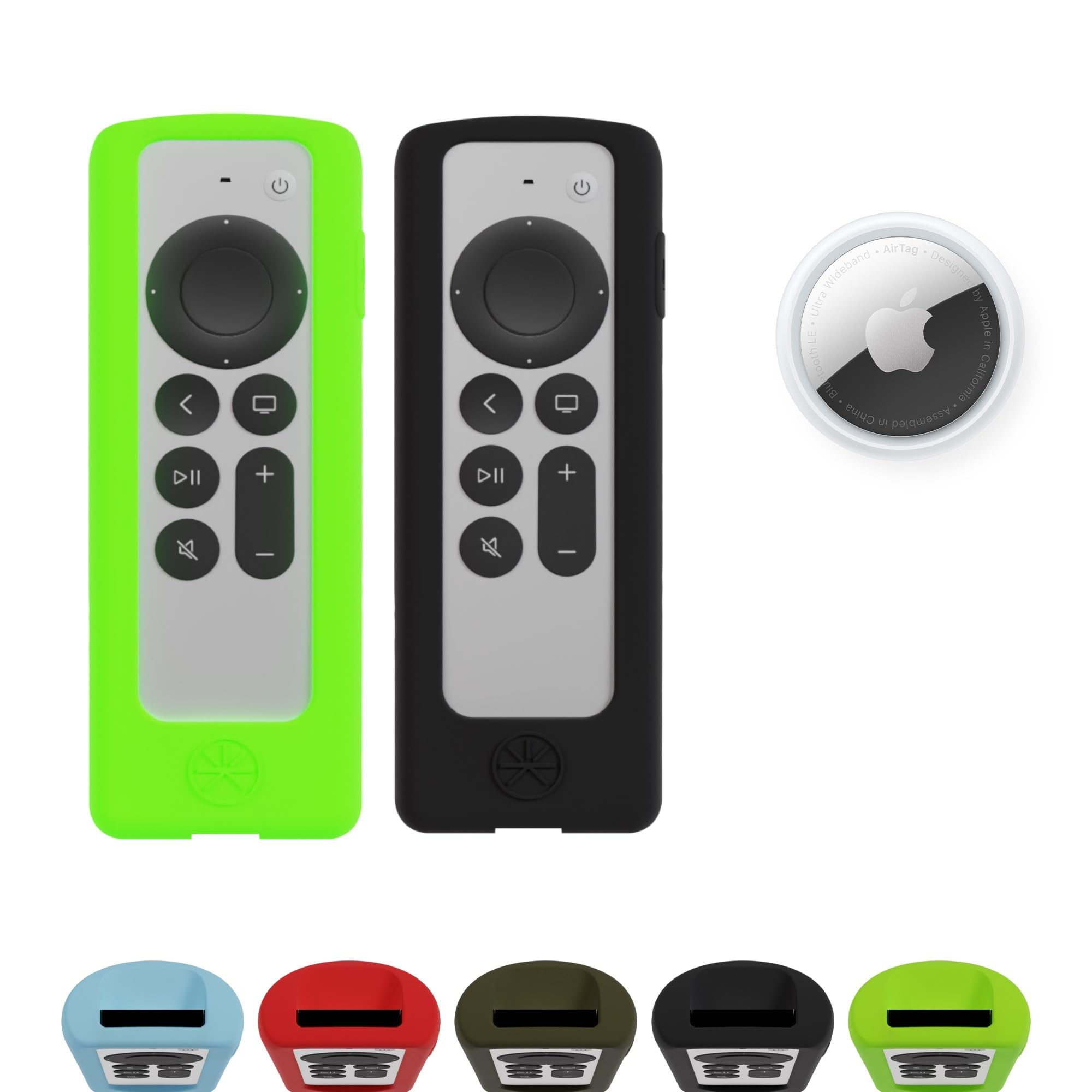 GripStand™ Apple TV Remote Case Bundle - Lime Glow and Ultra Black