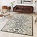 Produktbild TAPISO Atlas Teppich Kurzflor Afrika Tiermuster Zebra Schwarz Creme Wohnzimmer Schlafzimmer Vintage Modern Design ÖKOTEX 180 x 250 cm