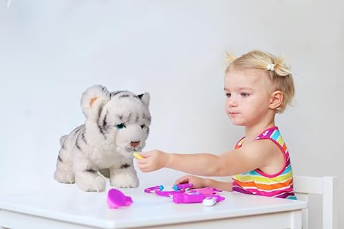 Miniatura 5 de Ice King Bear Baby Tiger - Peluche de 10 pulgadas, lindo juguete de peluche (blanco)