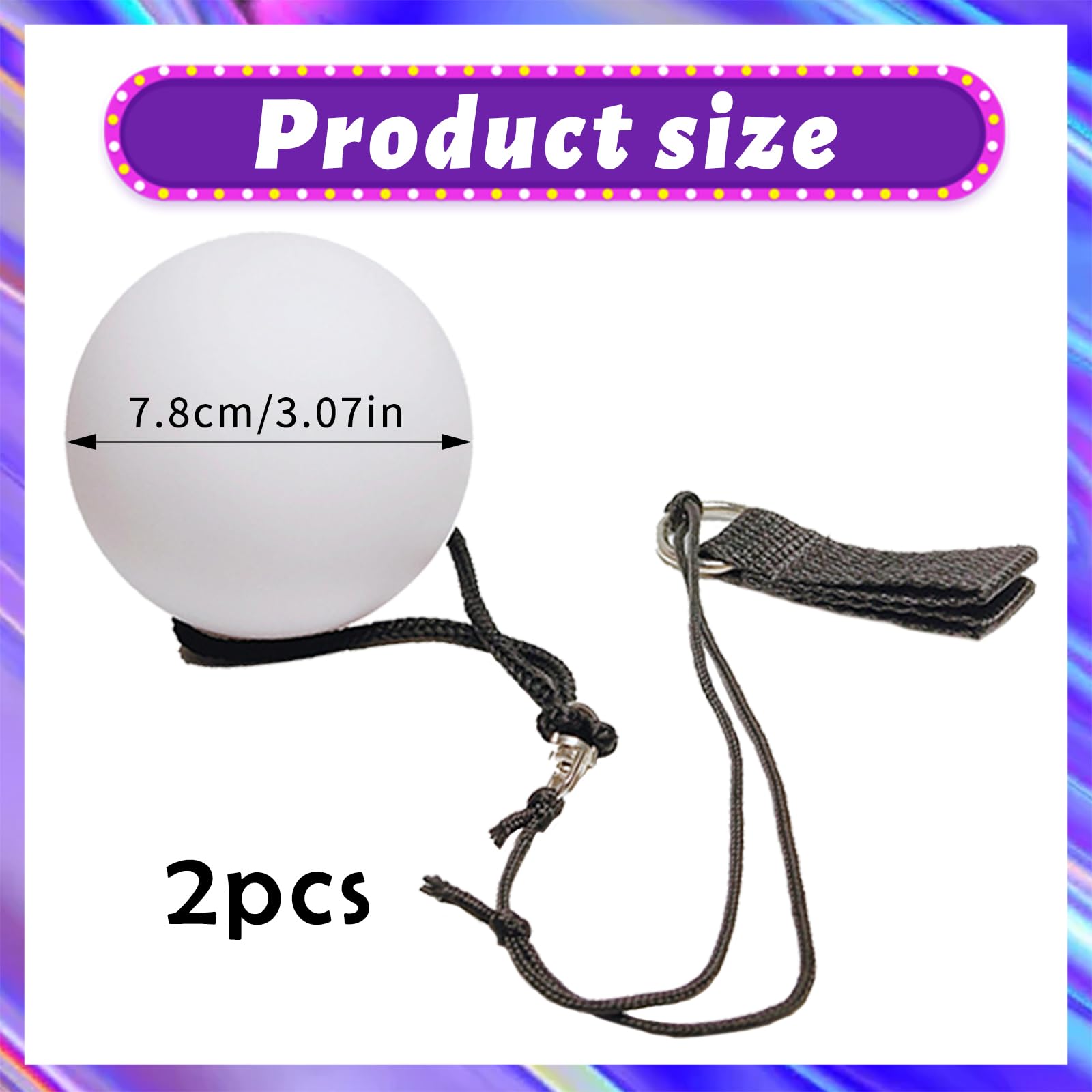 2 Stück LED Poi Bälle, Jonglierbälle Leuchtend, Leuchtball, Led Ball mit Regenbogen Farben und Strobe Effekt, Zirkus Spielzeug, Spinning Set für Erwachsene, Anfänger und Profis