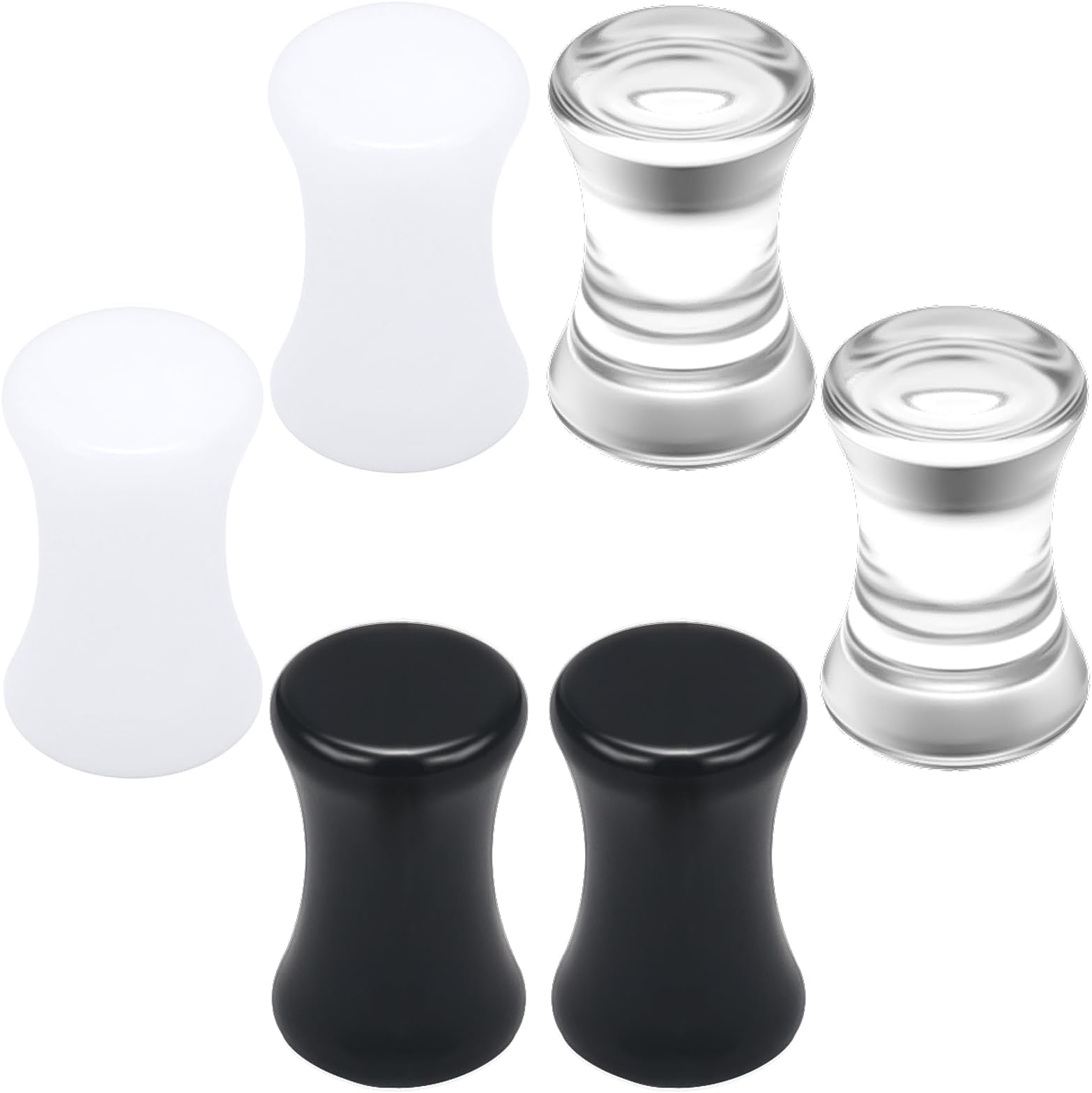 6G-30mm Solid Acrylic Gauges for Ear Double Flared Saddle Plug Tunnels Earrings Clear Black White Ear Plugs Tunnels for Women Men