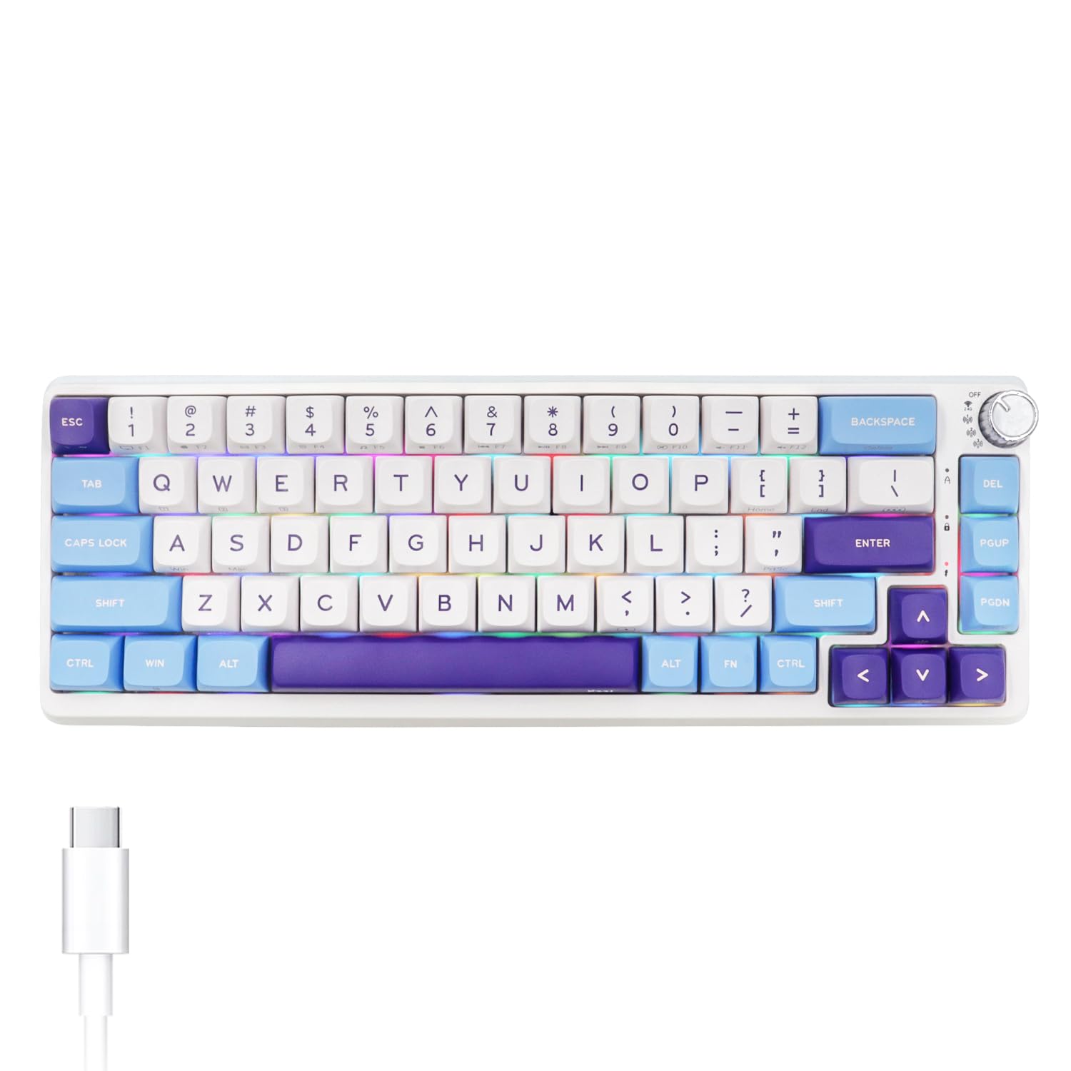 ELMWAY KZZI K68 PRO Mechanical Keyboard – 65% Compact Tri-Mode