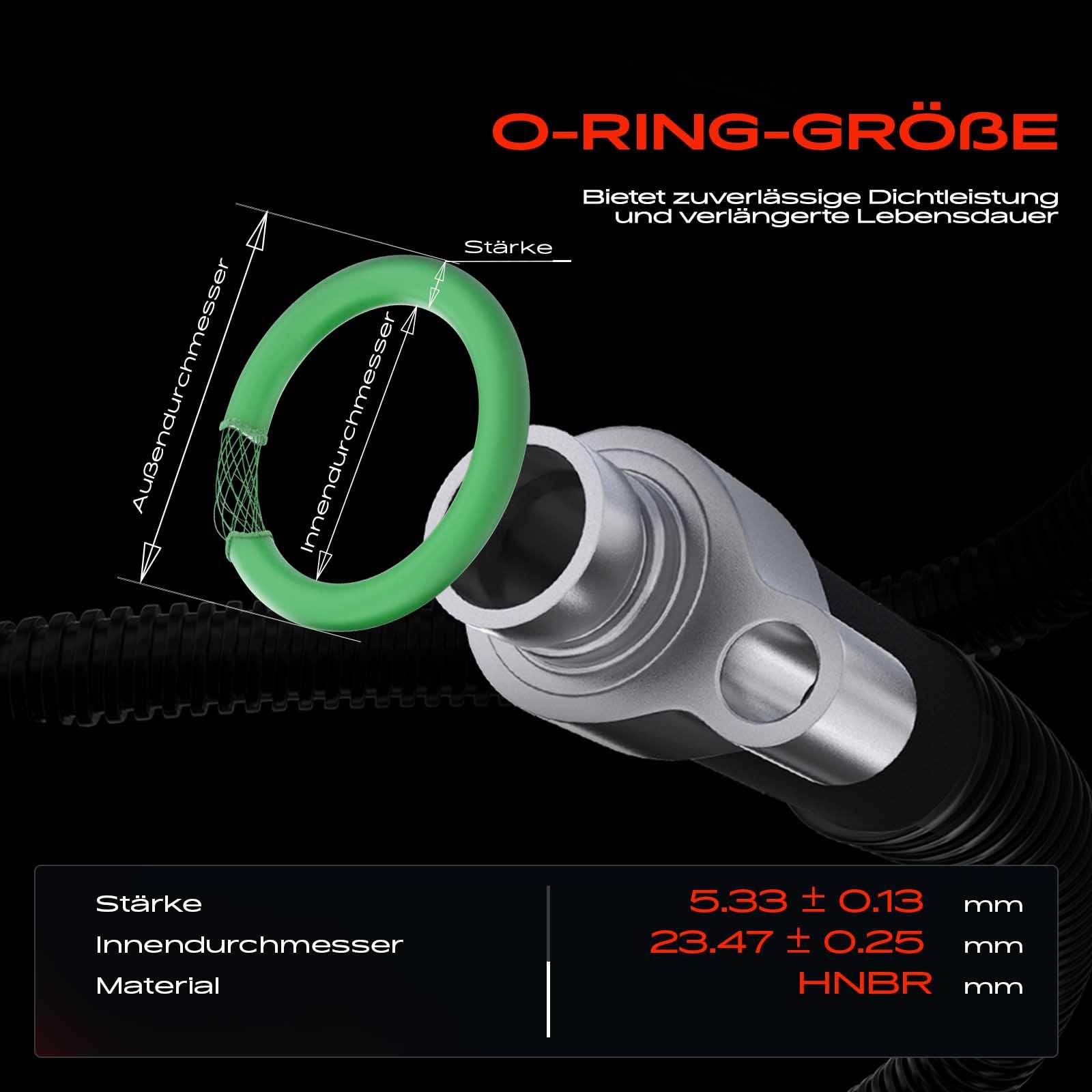 Frankberg Juego de juntas tóricas para aire acondicionado (50 unidades) | Exact ID(23.47±0.25mm), Exact CS(5.33±0.13 mm), HNBR, 50 unidades