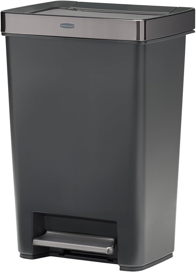 Rubbermaid Premier Series IV Step-On Trash Can for Home and Kitchen