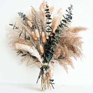 100 Pcs Pampas Grass – Boho Floral Arrangement for Home Decor, Wedding Centerpieces, Table & Living Room Decoration, Elega...