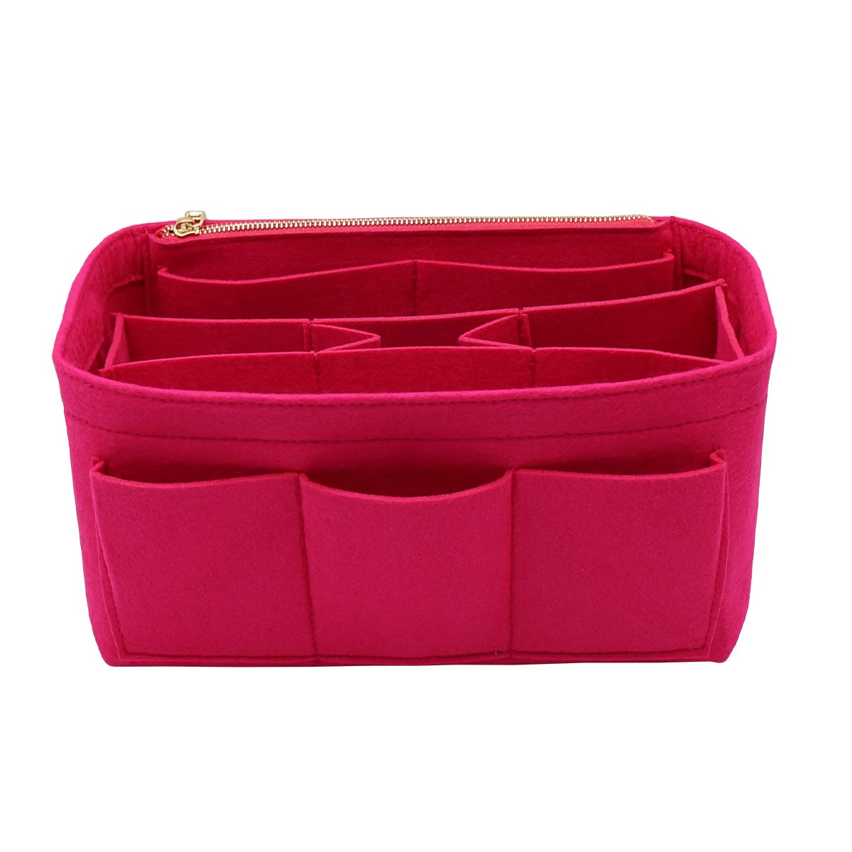 Lexsion Rosy Felt Purse Insert Bag Organizer Bag In Bag For Handbag Purse Organizer Fits Speedy Neverfull Red Size: M