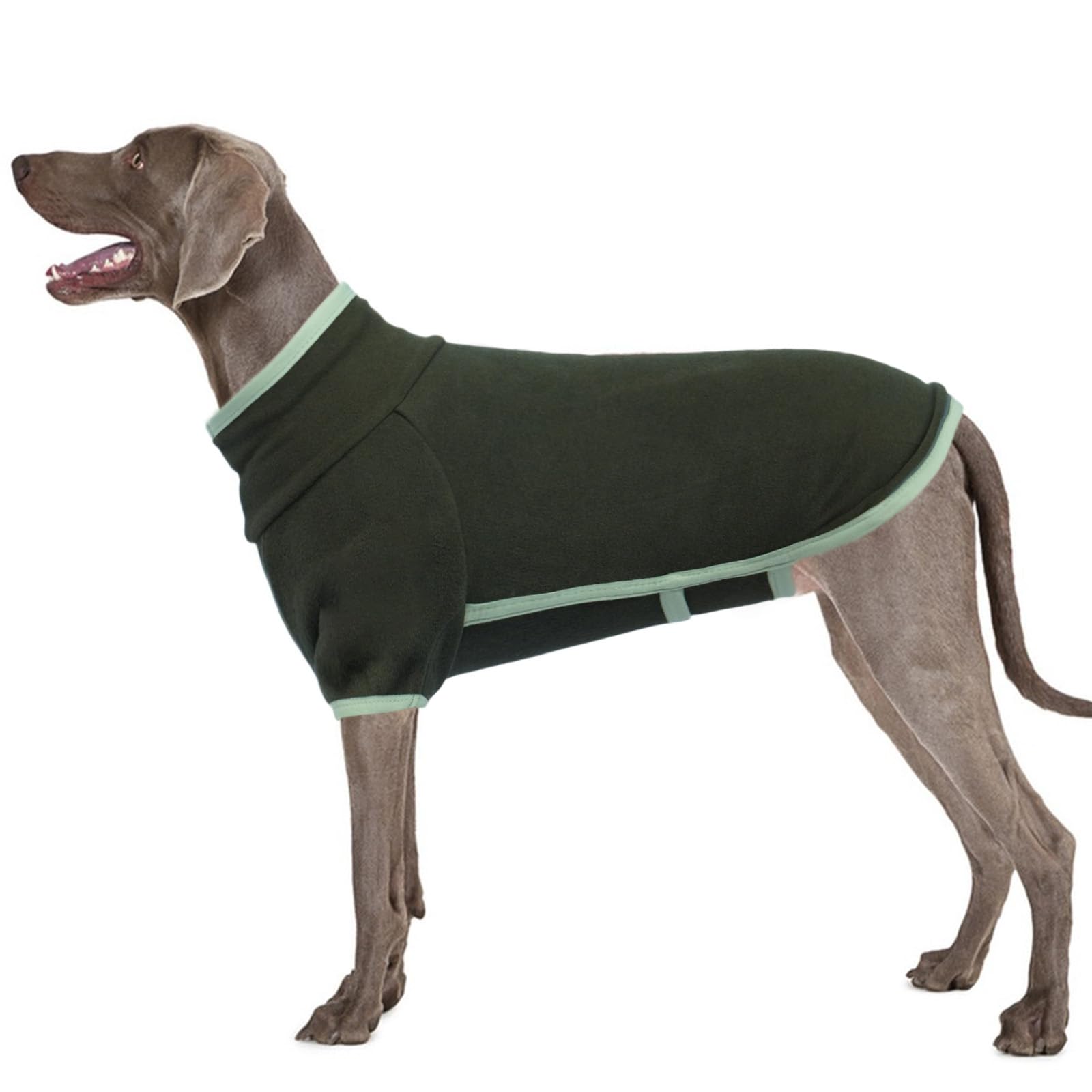 Abrigo para Perros, Chaleco de Forro Polar Sudadera EláStico Abrigo Perro Mediano Chaqueta de Invierno Forro Polaro con Rayas Reflectantes(Verde Militar, XL)