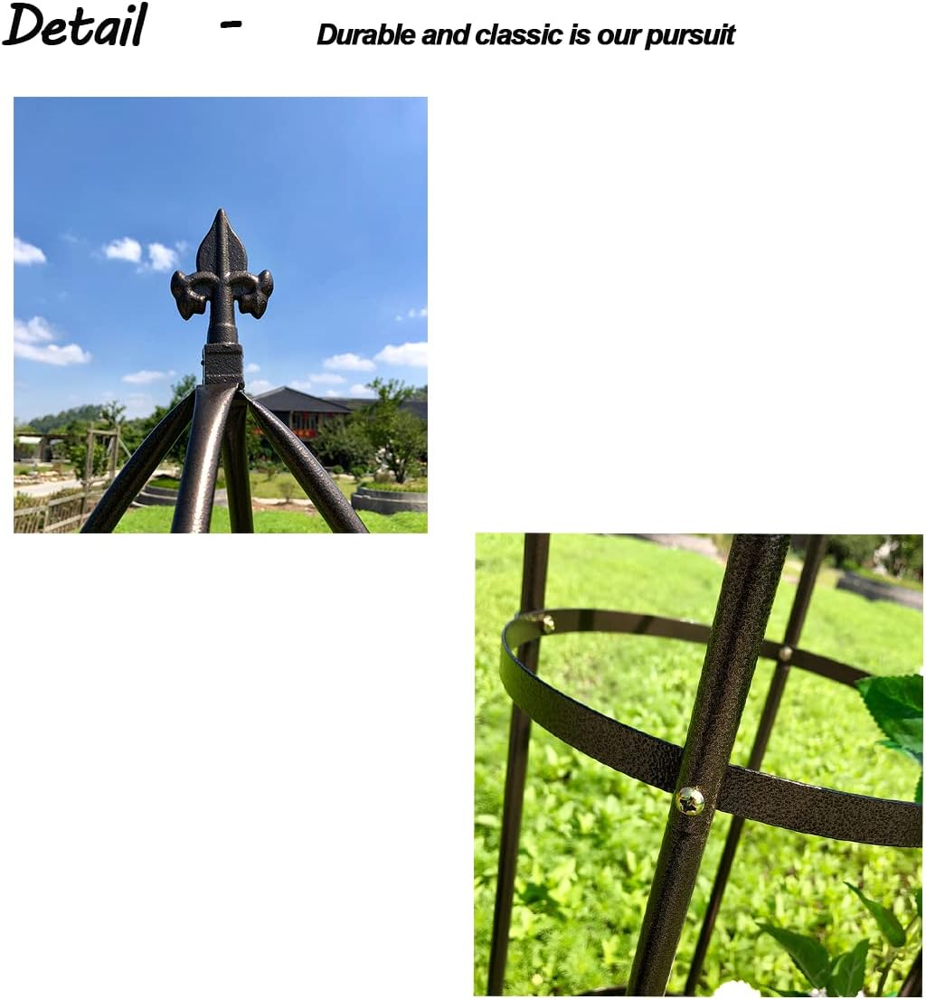 Garden Trellis for Climbing Outdoor Plants Obelisk Trellises Garden Tower 6.3 Feet Tall Bronze