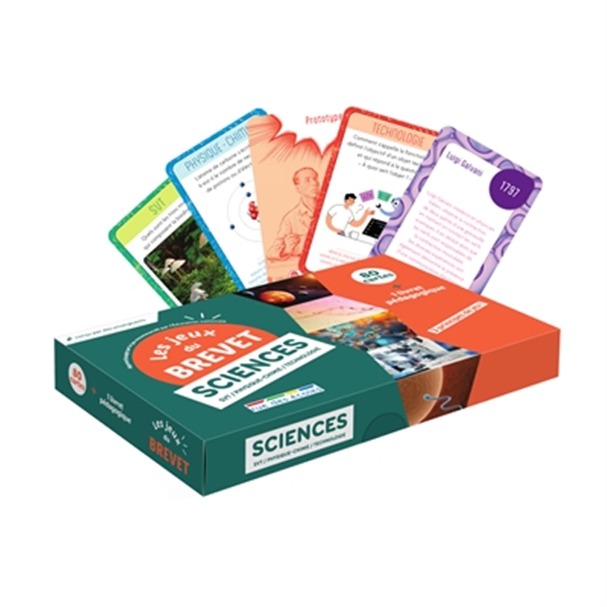 Les Jeux du Brevet - Sciences: 80 cartes, 3 principes de jeu + 1 livret pédagogique