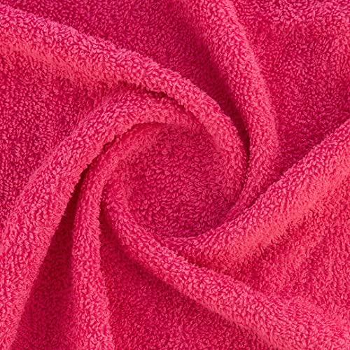 Image of Casa Copenhagen, Germany Design - He & She Super Soft Collection 2 Pieces 100% Cotton Large Bath Towel (Size : 70 x 140 cm) - Teal & Pink