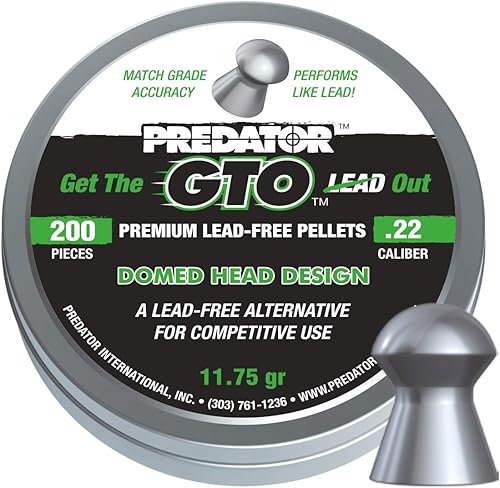 Polymag - Pellets de pistola de aire calibre .22, sin plomo GTO, 5.5G, 200ct