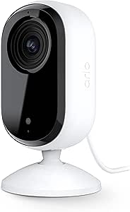 Arlo Essential Security Camera 2K | Indoor Only| 2nd Gen | Baby Monitor & Pet Camera | Wired Automated Privacy Shield, 2-Way Audio, Night Vision, Live Stream, Motion Alerts & Notifications White,1 Cam asin的图片