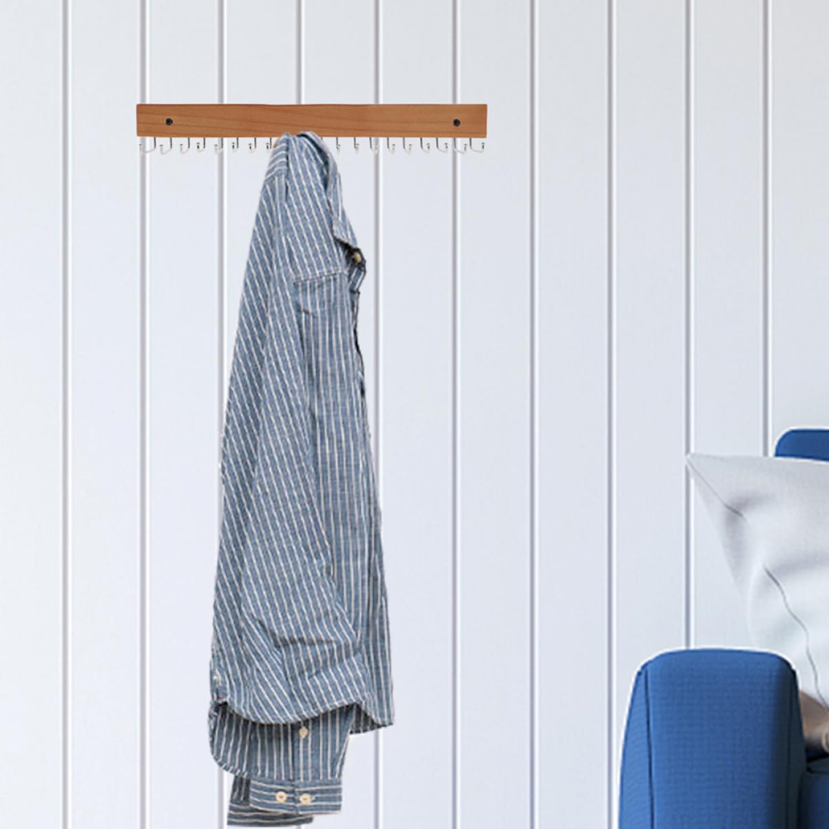 Didiseaon Percha Organizador de Cinturones y Corbatas de Pared 2 Unidades de Madera Natural Montaje Fácil para Entrada Dormitorio y Armario 14.37x1.97x1.89 Pulgadas