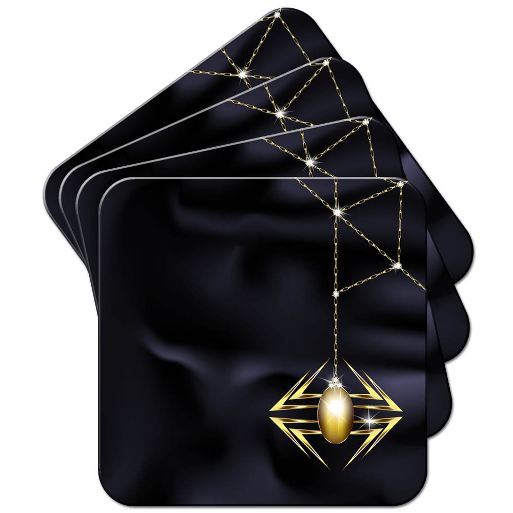 Abstract Spider On Web Chain Coaster/Set of 4 Coasters