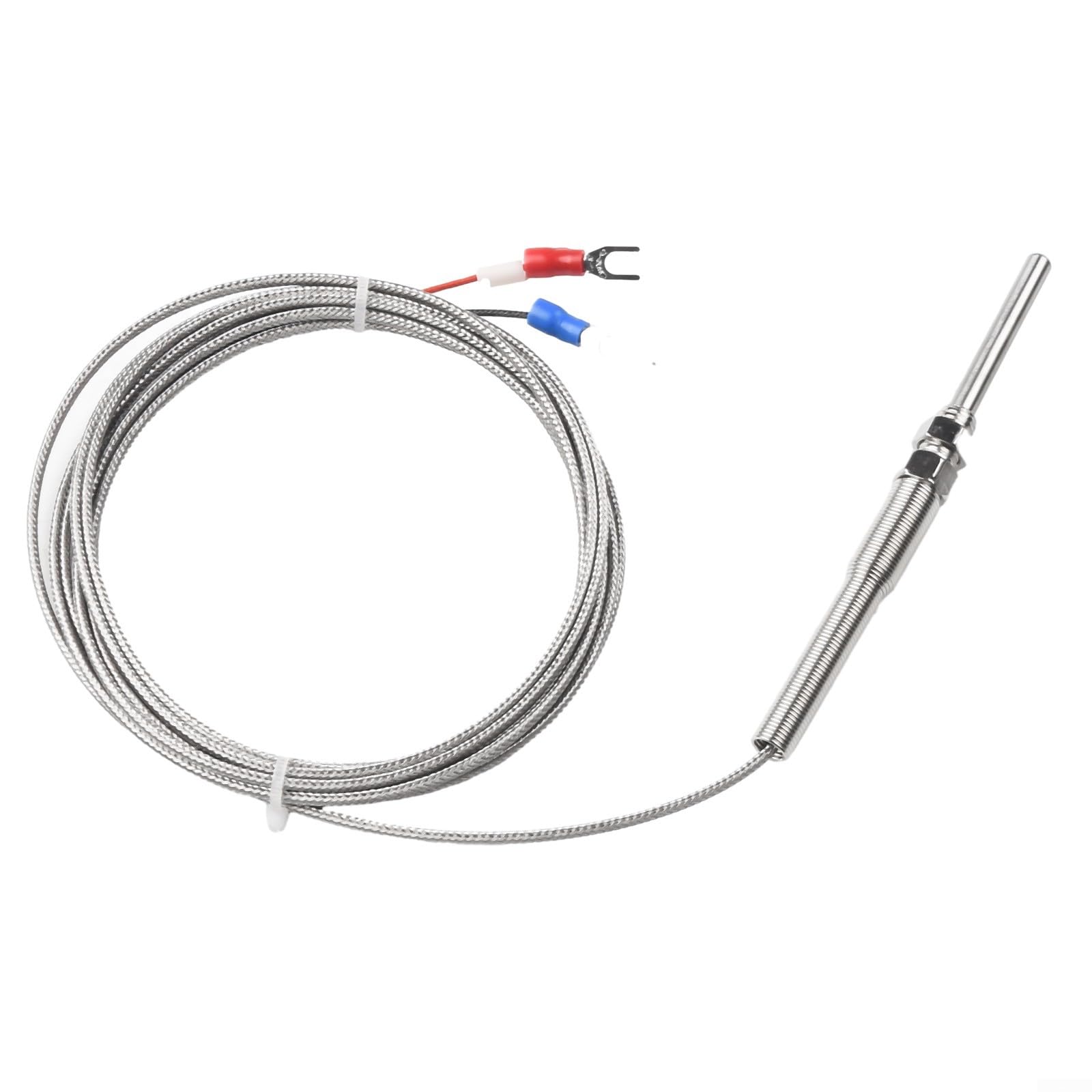 K-Type Thermoelement-Sonden-Sensor mit IP65 Wasserdichtigkeit, 0 °C bis 400 °C Bereich, M8 x 1,25 mm Schraube, 30–200 mm Sondenlängen, 1–5 m Kabeloptionen (50 mm Draht)