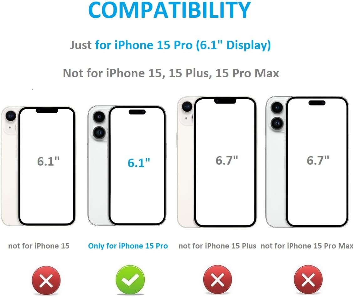 ONETOP for iPhone 15 Pro Wallet Case with Card Holder, 360° Rotation Ring Kickstand RFID Blocking PU Leather Double Magnetic Clasp Shockproof Cover for Women and Girls 6.1 Inch (White) - Image 2