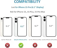Vista 2 de ONETOP Funda tipo cartera para iPhone 15 Pro con soporte para tarjetas, anillo de rotación de 360°, función atril con bloqueo RFID, piel sintética