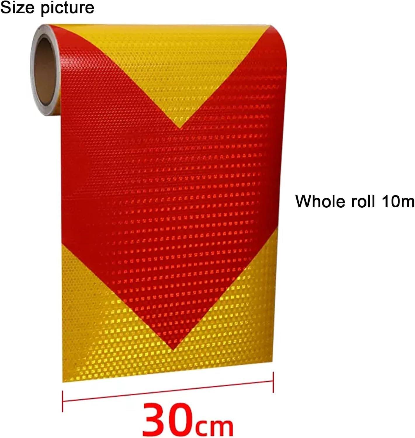 Taśma ostrzegawcza odblaskowa, Taśma odblaskowa ostrzegawcza samoprzylepna 30 cm x 10 m wielokolorowa(Red Yellow)