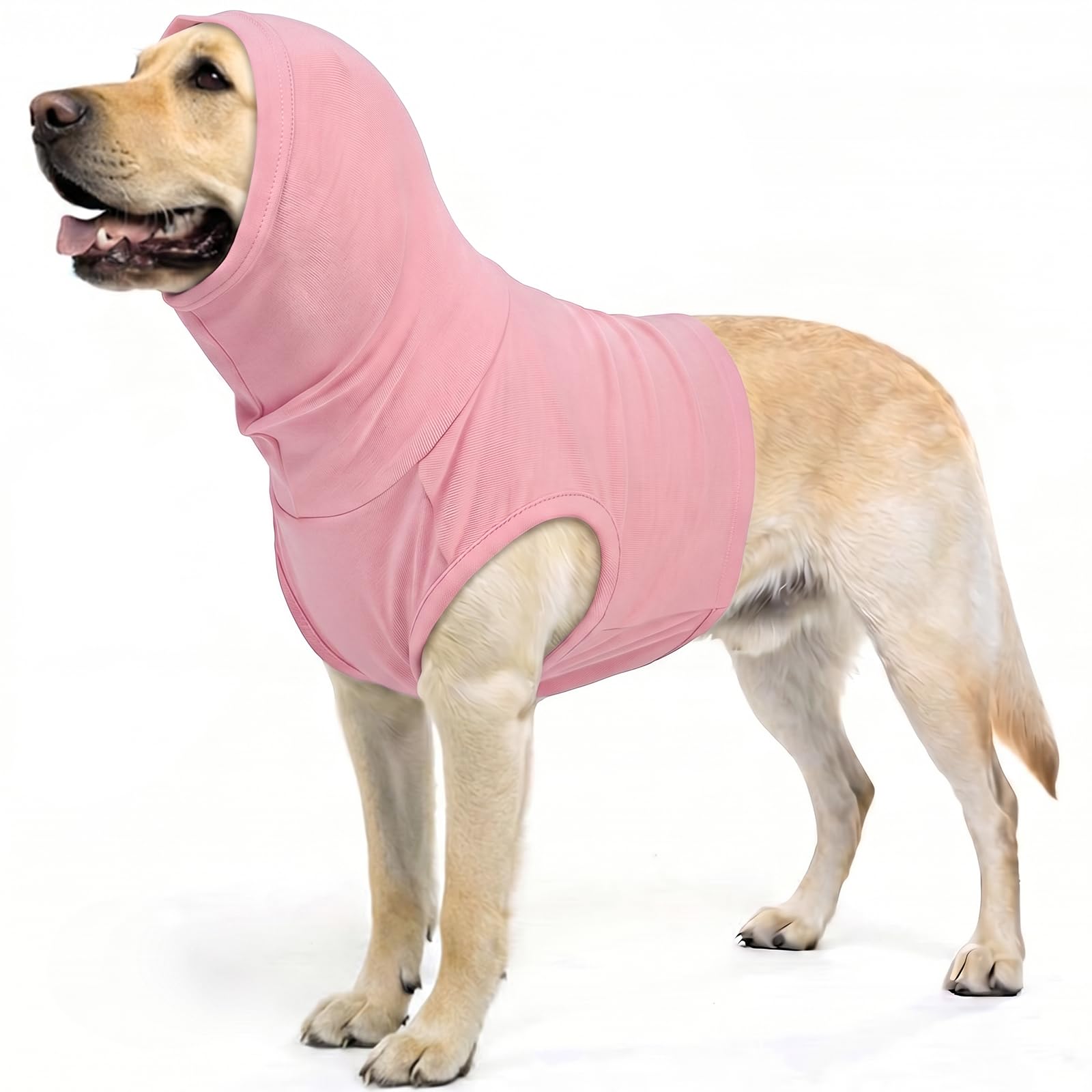 PUMYPOREITY Medical Dog Shirt High Neck, Snood For Dogs To Cover Scar On Neck, Ear Protectors From Grass Seeds Stop Grass Seeds Sticking To-Ears, Cocker Spaniels Ear Snood(Cherry pink, 3XL)