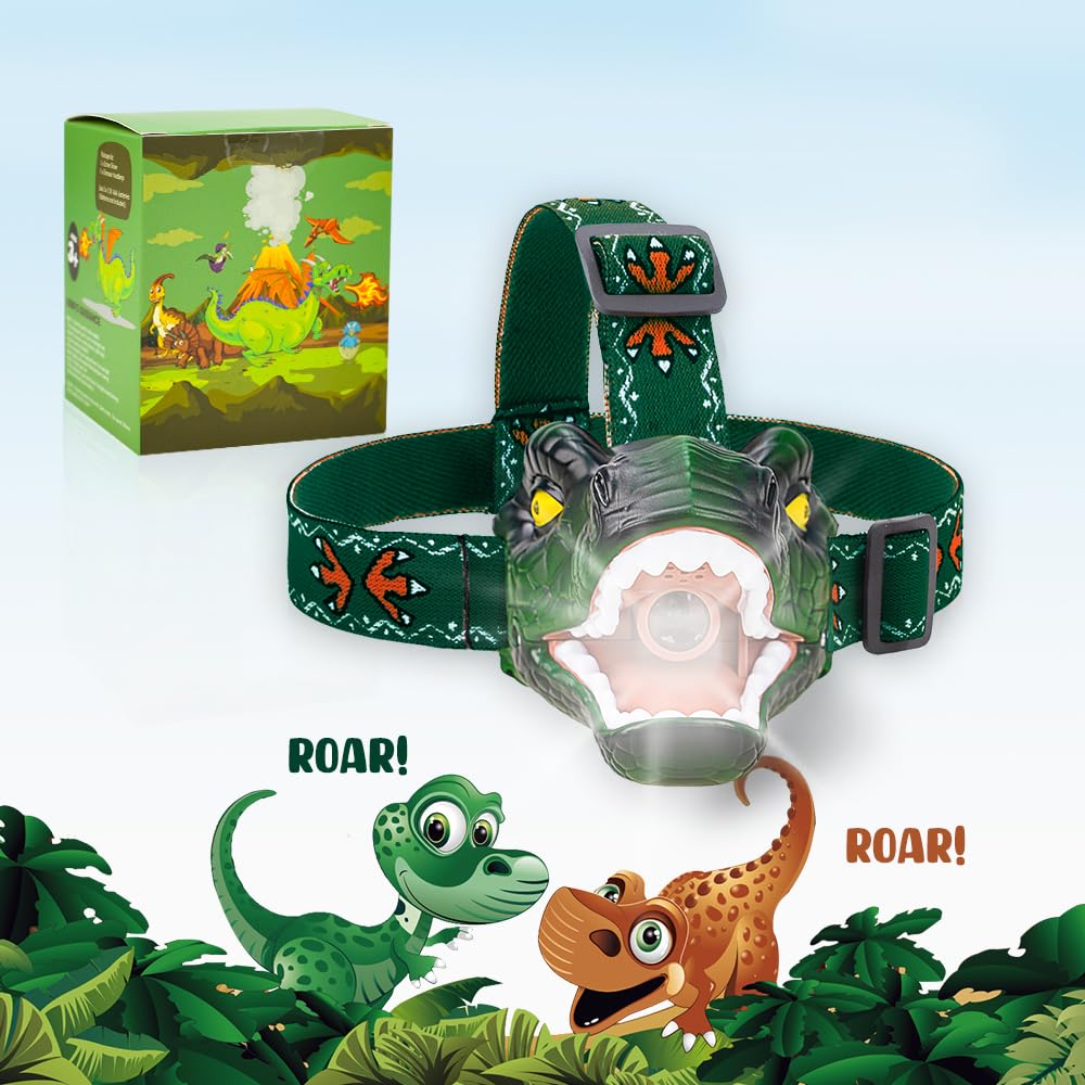 Dinosaur Headlamp for Kids - T-Rex Flashlight -9