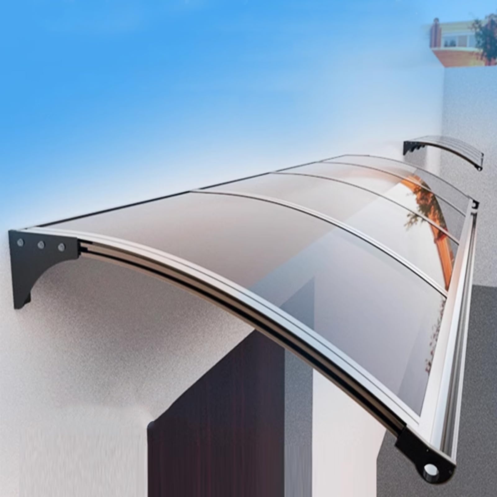 CZYZMDD BrownCanopy ning forLar Rain Protect UV Shield Aluminu Outdoor Sun e Veranda Cover WeatherResistant Shelter.