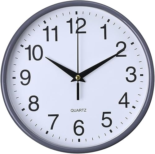 Reloj de pared redondo de moda, estilo simple, de alta precisión, funciona con pilas, fácil de leer, sin tictac, reloj de cuarzo para decoración de