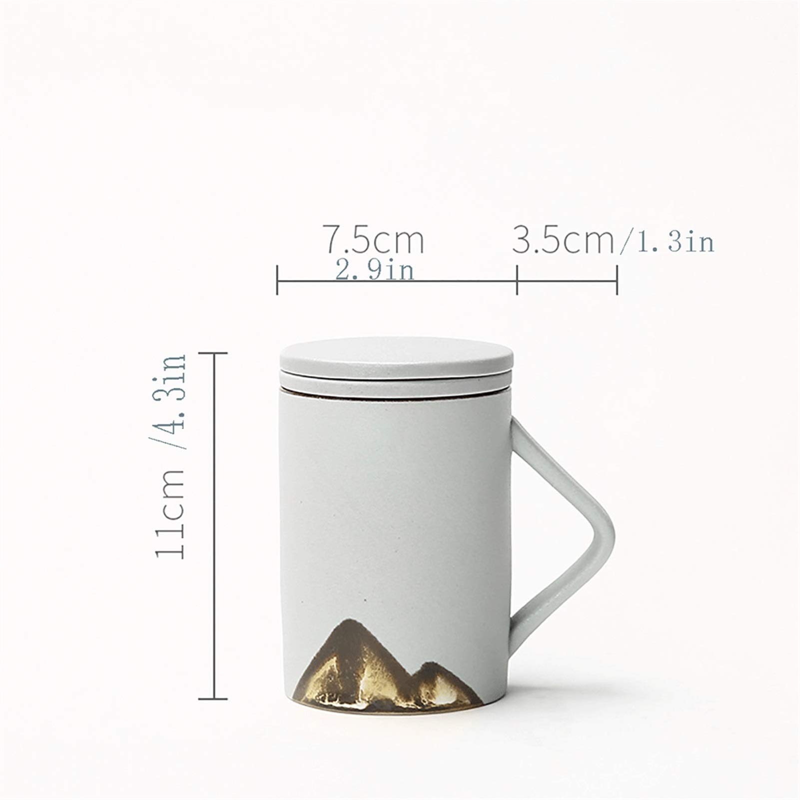Taza de café con Tapa para Oficina Taza de Agua de cerámica y Taza de té filtrada para el hogar, Muy Adecuada para Uso doméstico y de Oficina/Taza de café de 250 ml (Color : White)