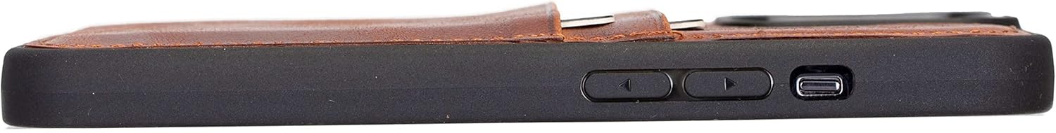 Venito Capri Leather Wallet Case Compatible with iPhone 13 Pro (6.1 inch) – Extra Secure with RFID Blocking & Padded Back Cover (Antique Brown)