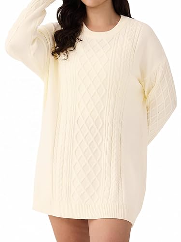 RITERA Womens Plus Size Sweater Dress Oversized Cable Knit Chunky