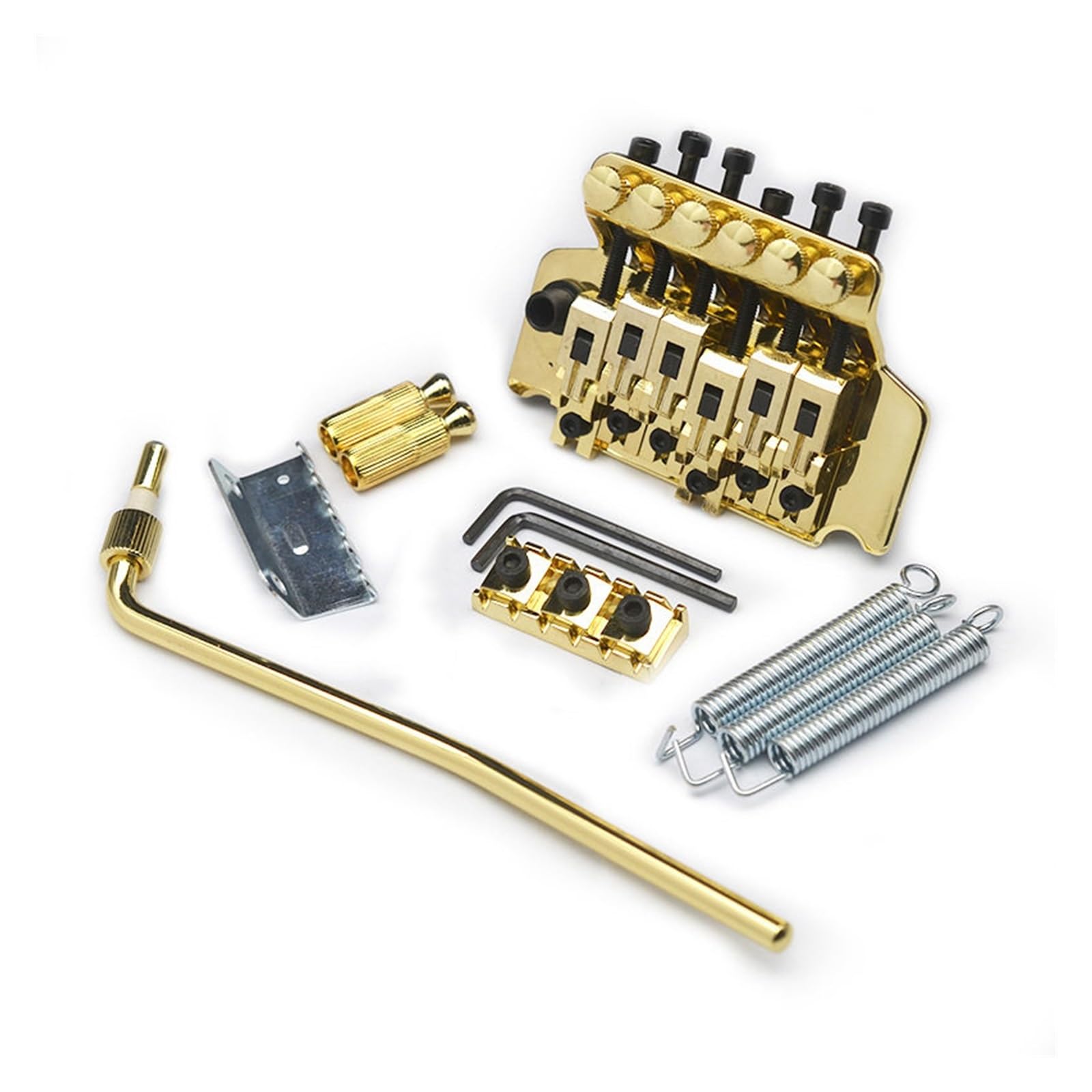 Accesorios Profesionales Para Guitarra Eléctrica Para Principiantes Juego De Cordal De Puente De Trémolo Doble | Puente de guitarra(Gold)