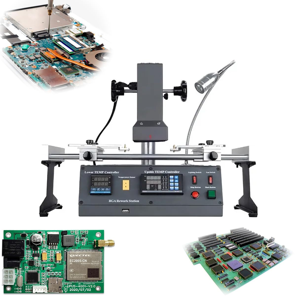 BGA Rework Station, Welding Heating Rework Workstation, Welding Soldering Station with Temperature Control, for Repair Mobile Phones, Computers, Game Consoles, Precision Instruments