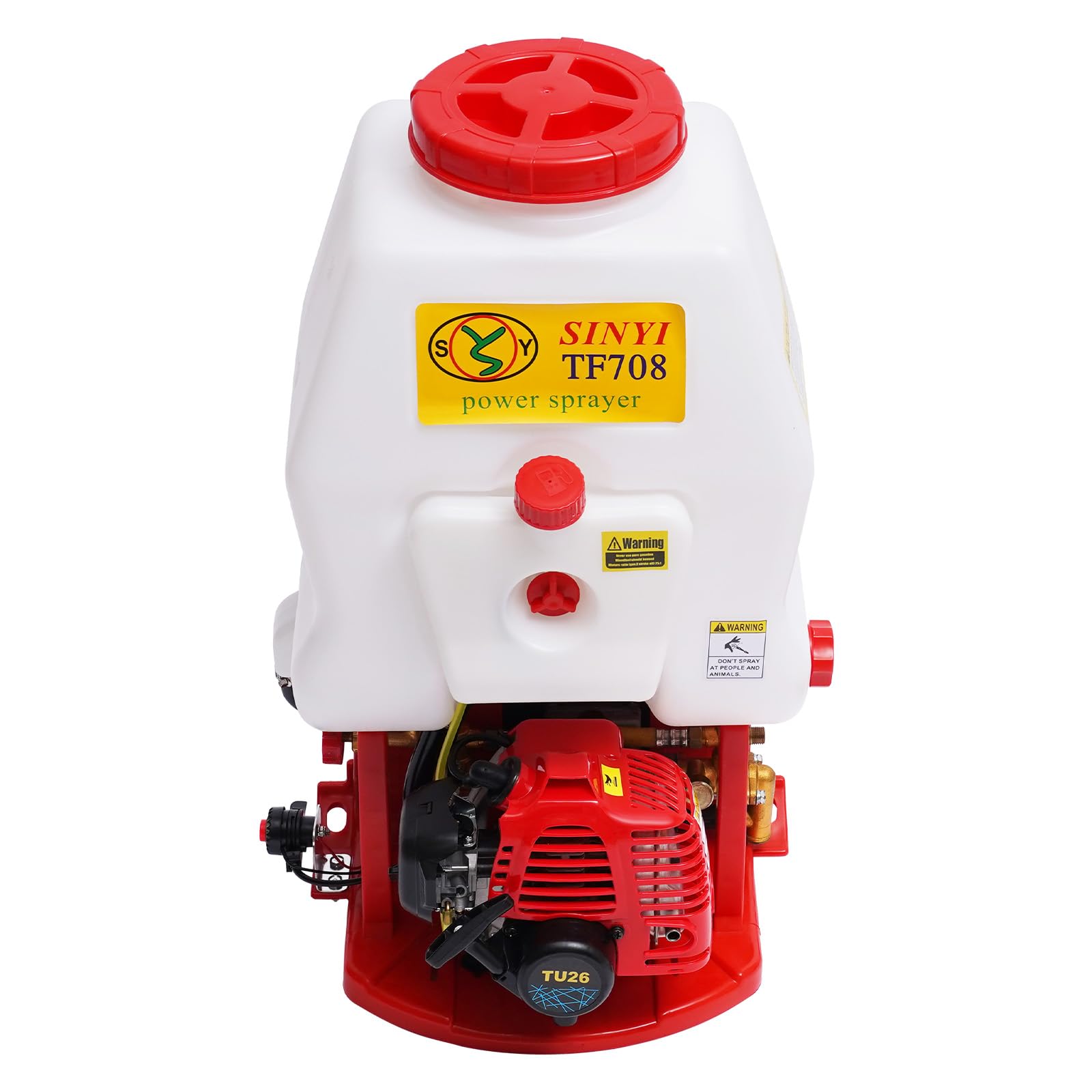 Opryskiwacz spalinowy, 25,4 cm³, 700 W, pompa wysokociśnieniowa 20 l, opryskiwacz ciśnieniowy, wysokość 4-6 m, rozpylanie równoległe 2-8 m, zapłon CDI