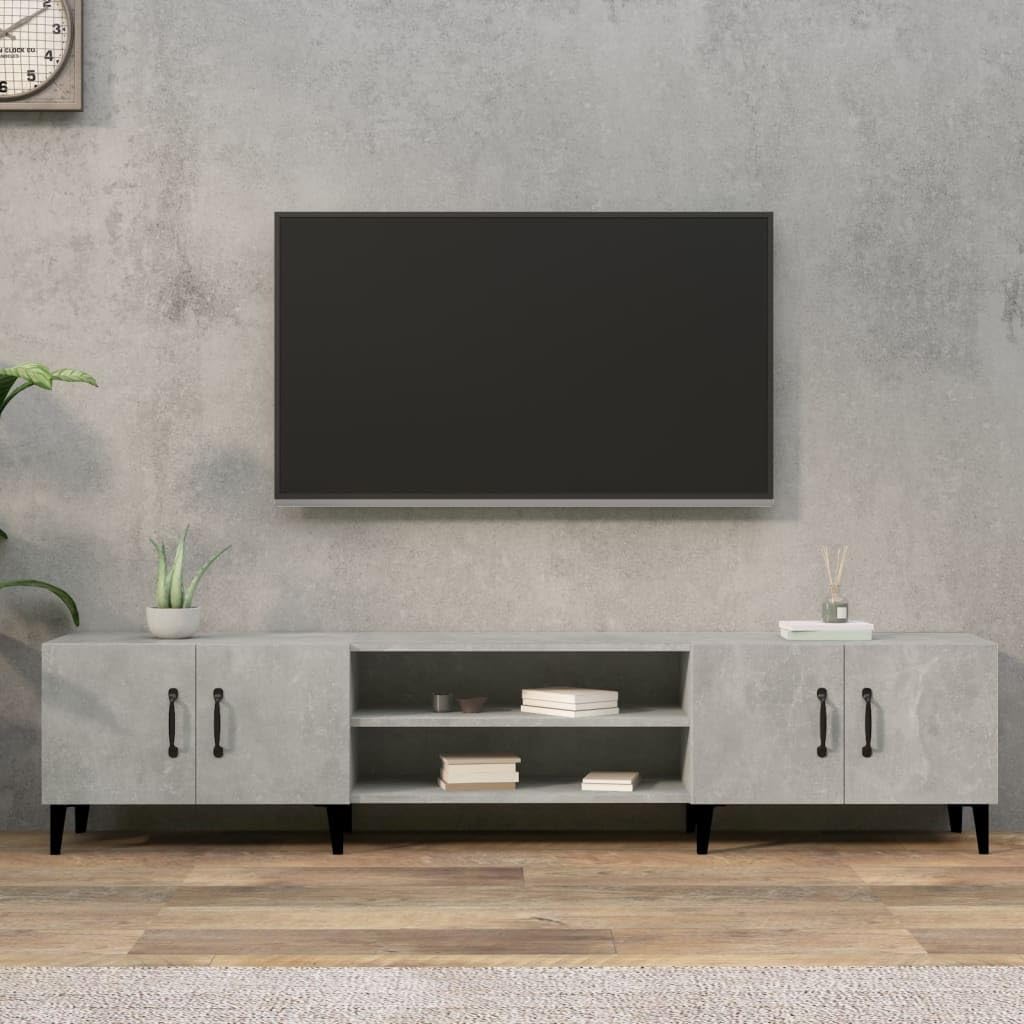 Mueble TV gris hormigón de 180 cm para renovar las tardes de cine en tu salón
