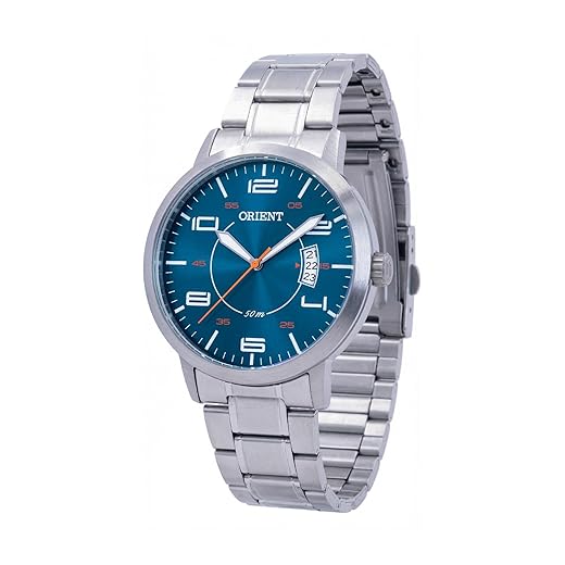 Relogio Orient Masculino Azul Eternal Analogico Prata MBSS1381 D2SX