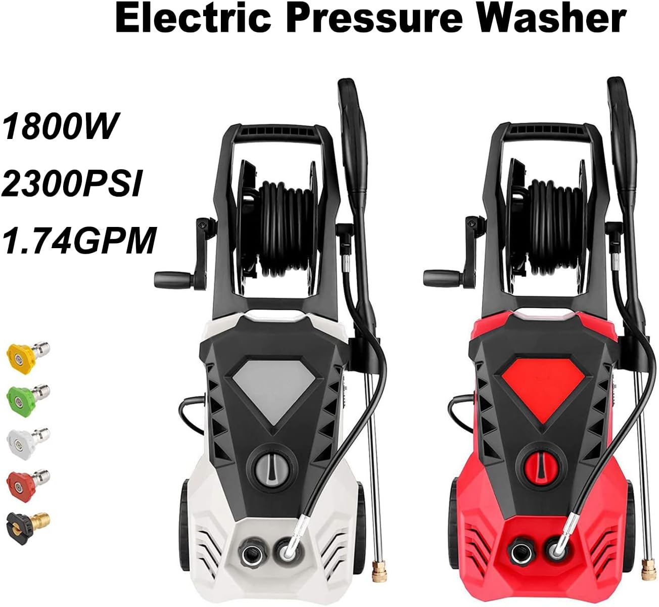 Buу 1 gеt 1 DREAMVAN Electric Pressure Washer High Power Washer 1800W Portable Pressure Car Washer with 5 Nozzles, 32ft Cable, Detergent Tank, Spray Gun Suреr Brаndѕ DREAMVAN Electric Pressure Washer High Power Washer 1800W Portable Pressure Car Washer with 5 Nozzles, 32ft Cable, Detergent Tank, Spray Gun
