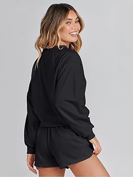 TKMK Lounge wear set 【BLACK】 Zenana Women's Brushed DTY Microfier Round Neck Short Sleeve