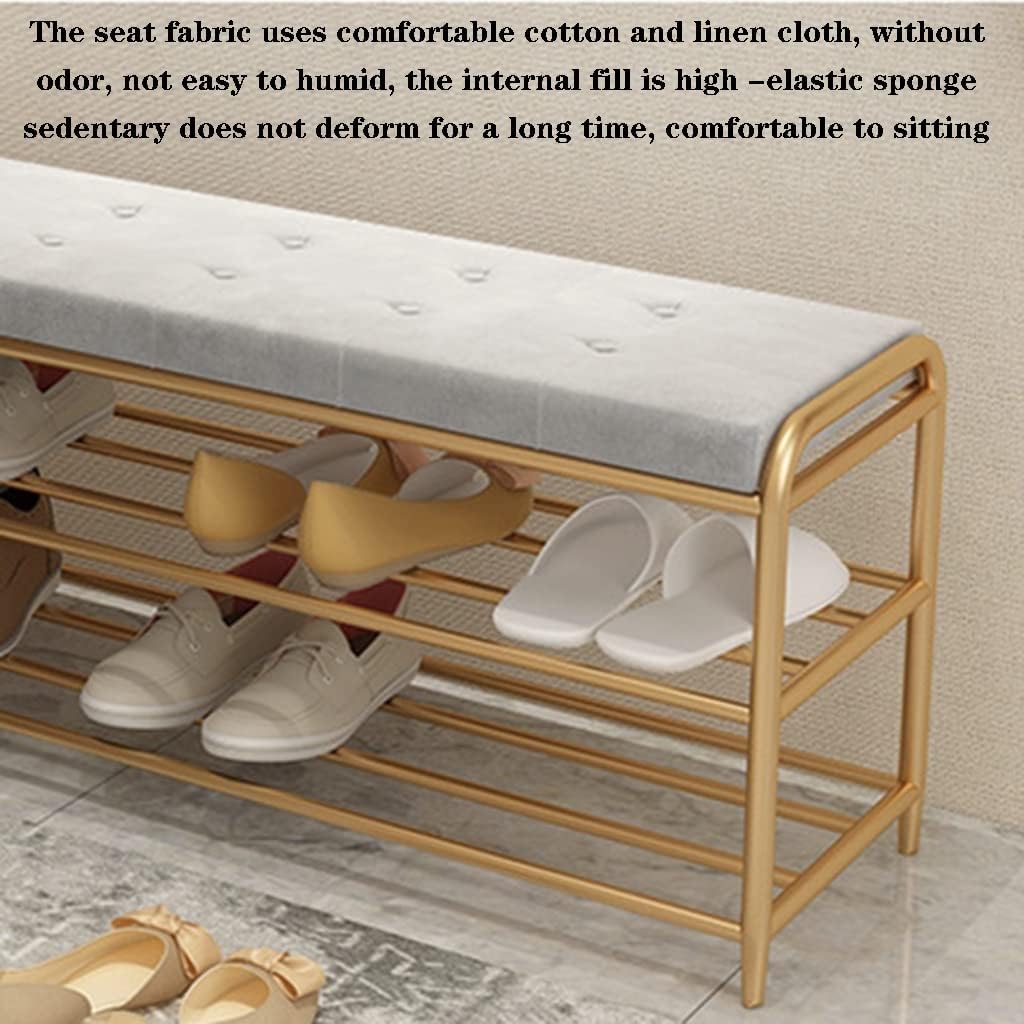 Shoe Storage Cabinet Cabinets Hallway Slim Cupboard Cupboards Hallways Slimline，2Tier Metal Shoe Rack Bench with Cushioned SeatEntryway Storage nizer for Living Room & BedroomStylish Iron Sh