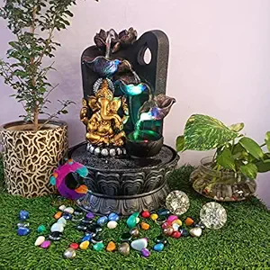 Craftisan Ganesh Ganpati Table Top Water Fountain for Home Decor/Office/Indoor & Outdoor/Garden/Puja Room/Vaastu