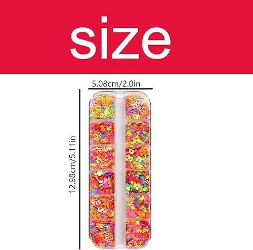 Miniatura 2 de BAIWANLCH 1 caja de uñas de lentejuelas fluorescentes para uñas, residuos de uñas con purpurina de uñas con 12 patrones para mujeres, diseño de arte