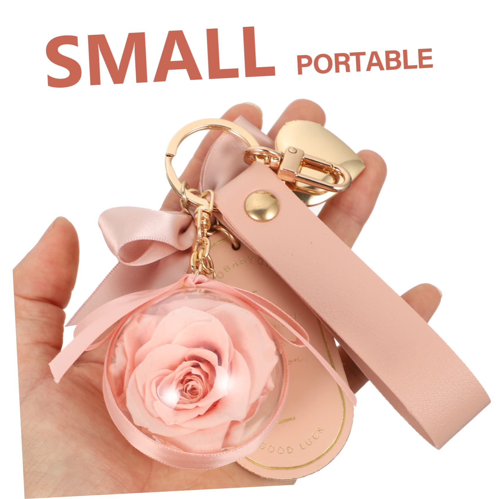 BESPORTBLE Llavero Flor Preservada Rosas Llaveros Señoras Artesanía Rosa Llavero Cadena Rosa Accesorios Precioso Llavero Lindos Llaveros Para Mujer Llavero Con Diseño De Rosas Paño