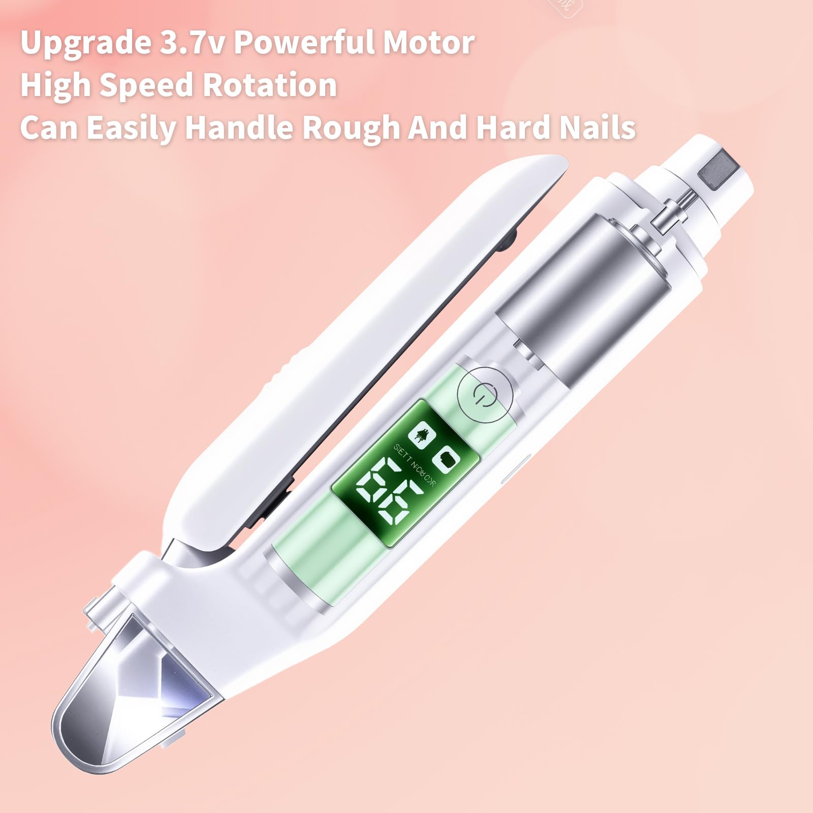 Cortadora de uñas 2 en 1 para perros y amoladora de uñas para perros con 2 luces LED, funcionamiento de bajo ruido, recargable por USB, dispositivo de protección contra salpicaduras, múltiples métodos