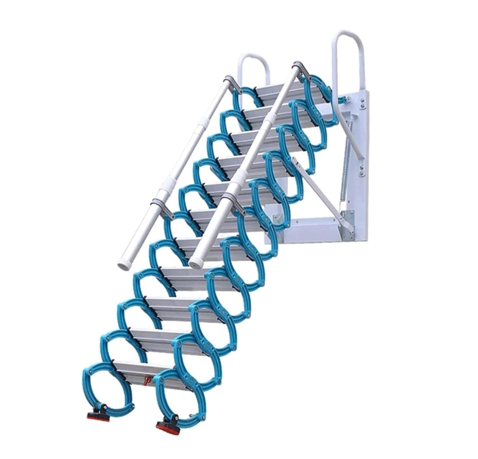 Scala pieghevole per mansarda con corrimano a parete retrattile pieghevole per interni ed esterni (2-3 m)
