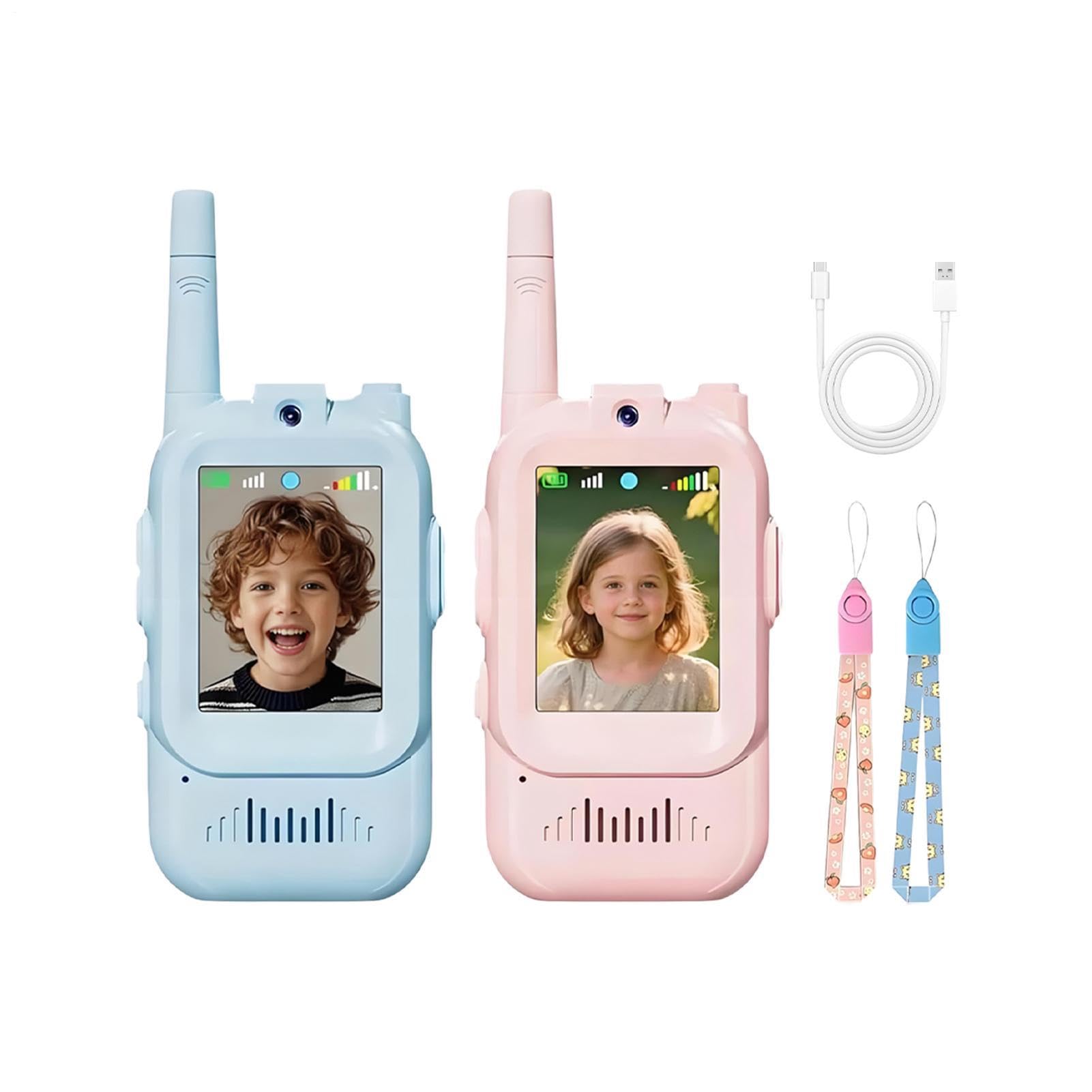 Walkie Talkies De Video para Niños - Radios con Pantalla Y Efectos De Voz - Walkie Talkies para Exteriores - para Niños Niñas Juegos Familiares Acampada Navidad