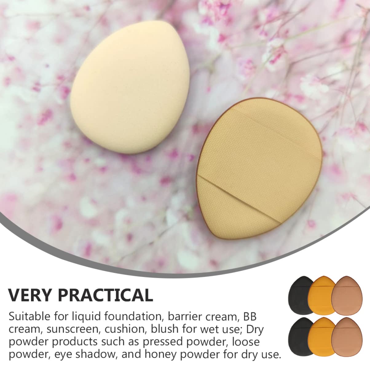 CALLARON 6Pcs Mini Fingertip Powder Portable Makeup Applicators for Finish for Cosmetic Use and Washable for Performance