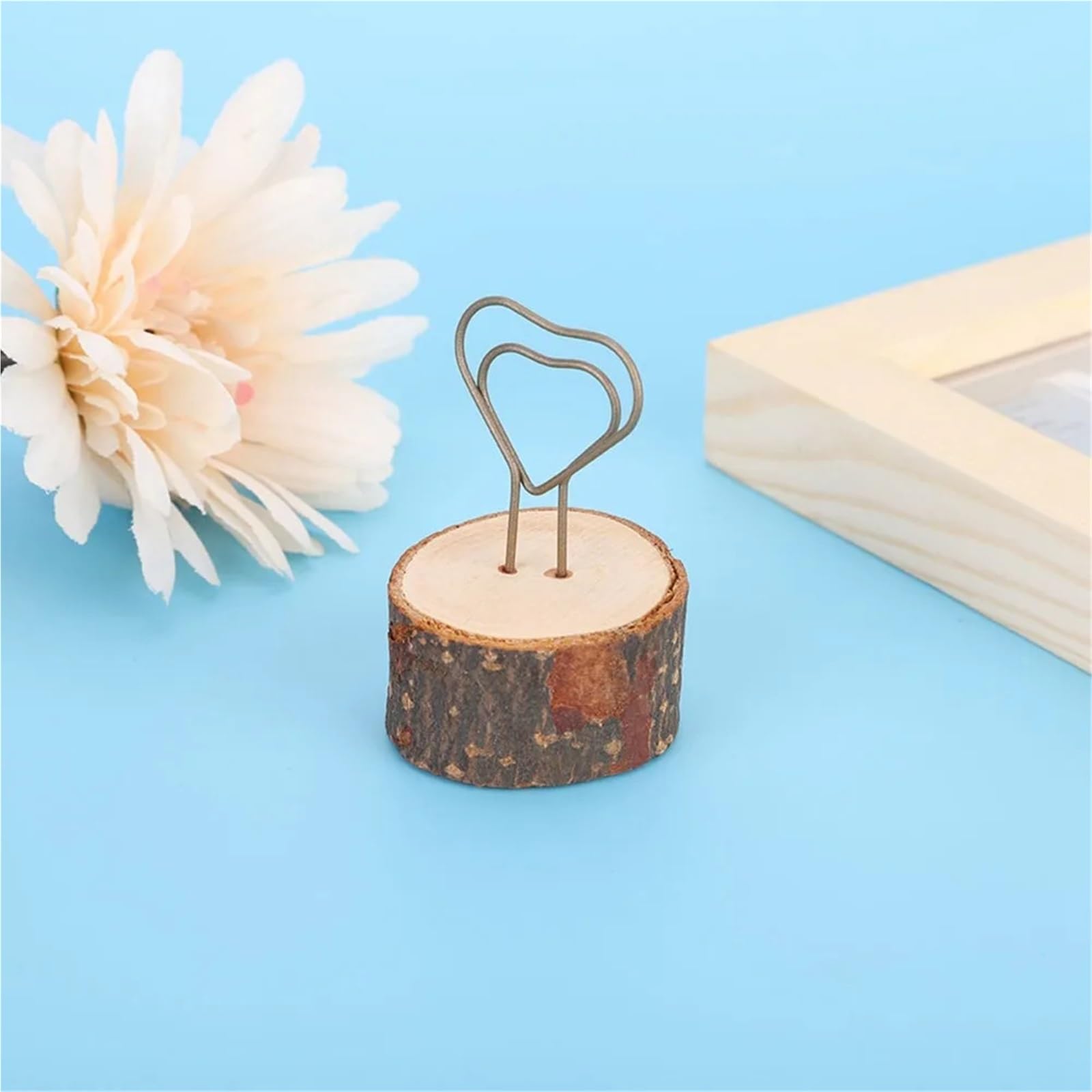 Memo-Clip-Halter, 20/80 Stück, Retro-Holz-Clip-Halter, Eisendraht, Herz, Tischkarten-Basis, Memo, Foto, Jahrestag, Party, für Tische, Shop, Tag, Büro, Hochzeit, Party